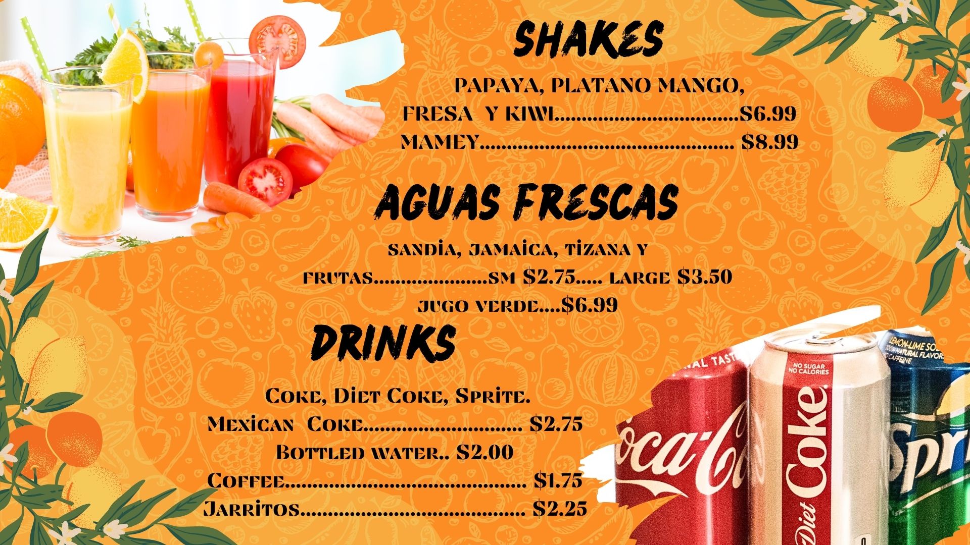 Taqueria Joes menu
